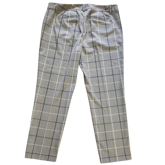 Tommy Hilfiger Gray Windowpane Plaid Slim Ankle Slack Pants Women Size 12 NWOT - Picture 4 of 13